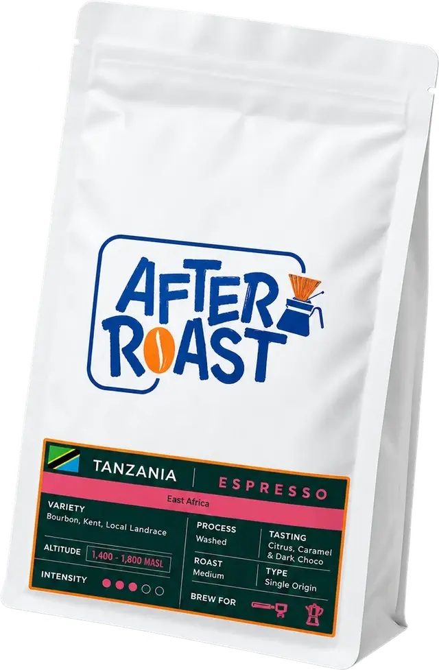 After Roast coffee bag, Tanzania espresso, medium roast
