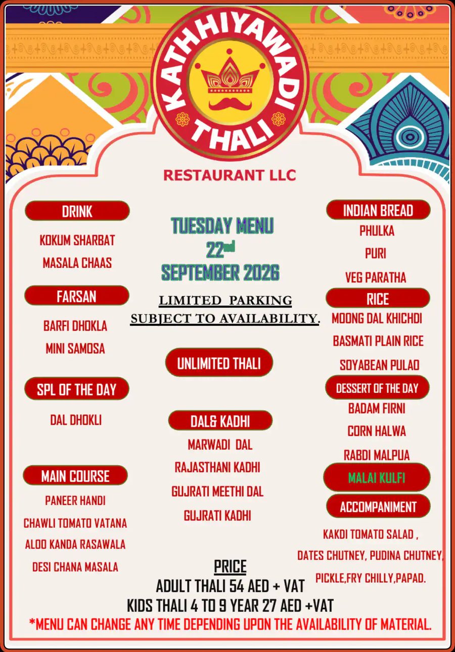The kitchen's menu board for Tuesday 22 September, transcribed below